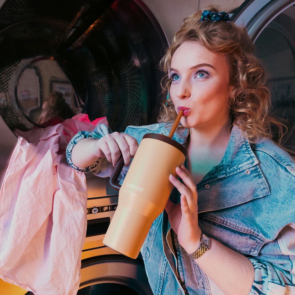 Термокружка Kambukka Rio вакуумна сталева 950 мл бежева/коричнева - 11-08001