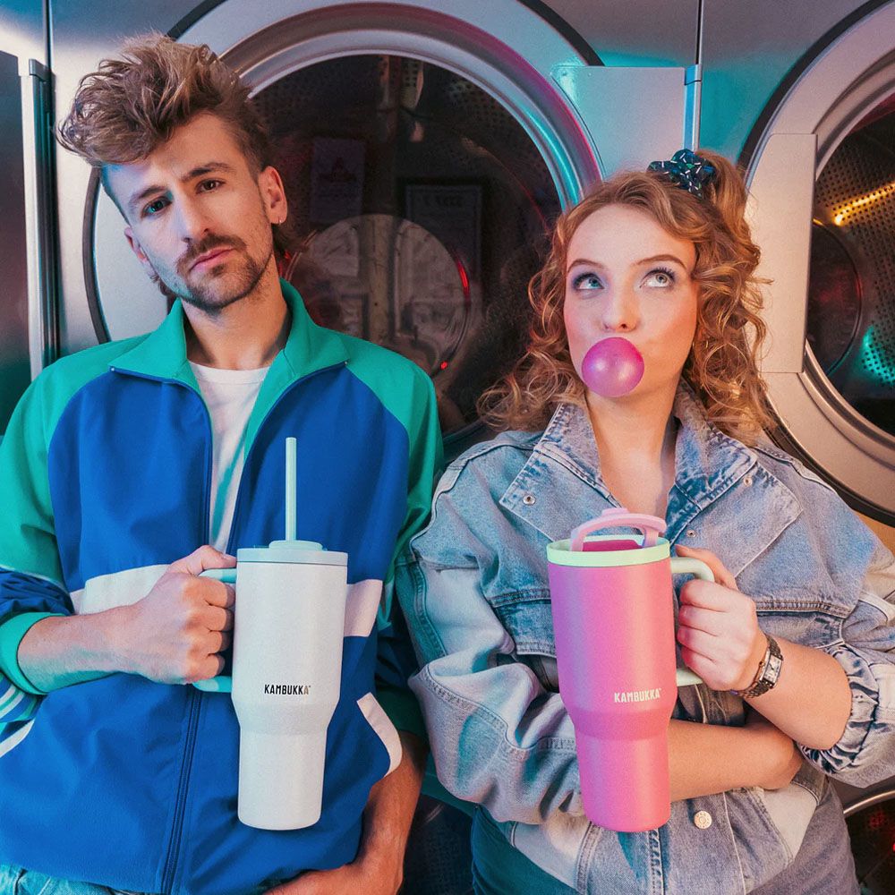 Термокружка Kambukka Rio вакуумна сталева 950 мл біла/блакитна - 11-08003